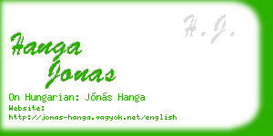 hanga jonas business card
